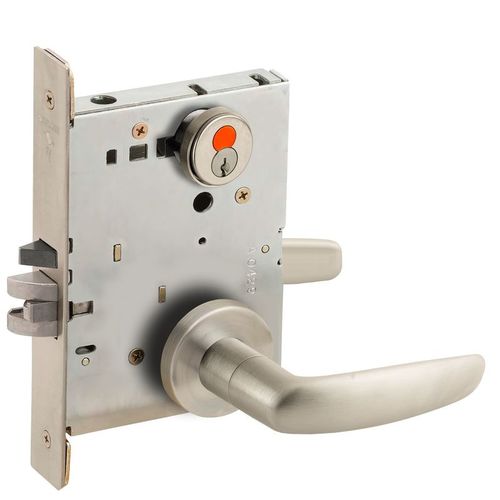 Mortise Lock Satin Nickel Plated Clear Coated