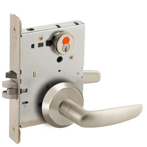 Mortise Lock Satin Nickel Plated Clear Coated