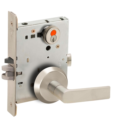 Mortise Lock Satin Nickel Plated Clear Coated