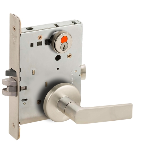 Mortise Lock Satin Nickel Plated Clear Coated