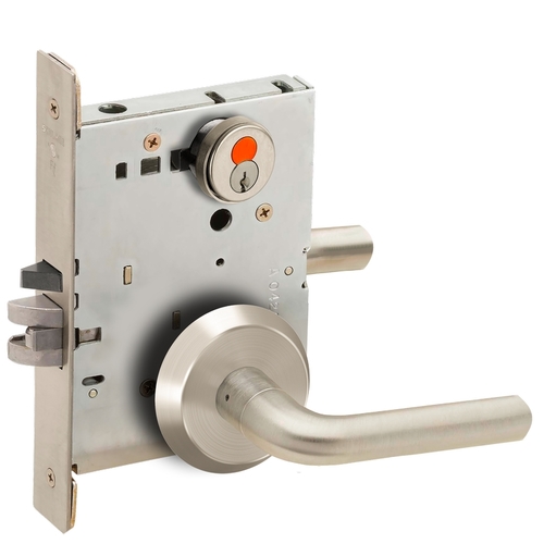 Mortise Lock Satin Nickel Plated Clear Coated