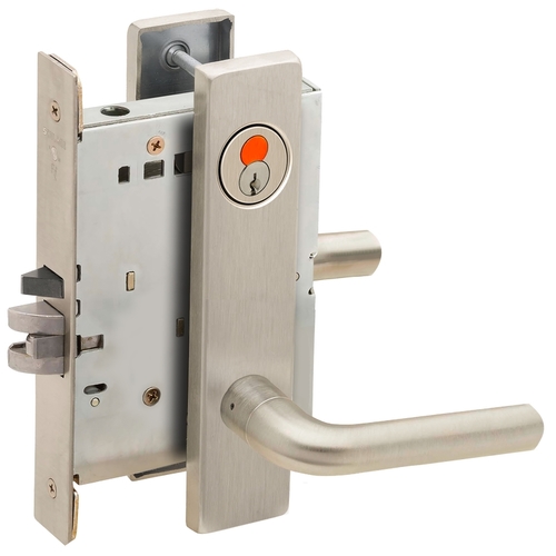 Mortise Lock Satin Nickel Plated Clear Coated