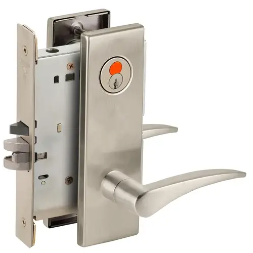 Mortise Lock Satin Nickel Plated Clear Coated