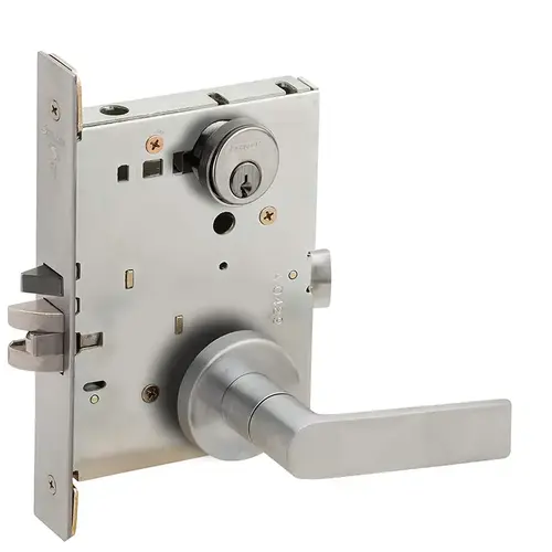 Mortise Lock Satin Stainless Steel Antimicrobial Coated