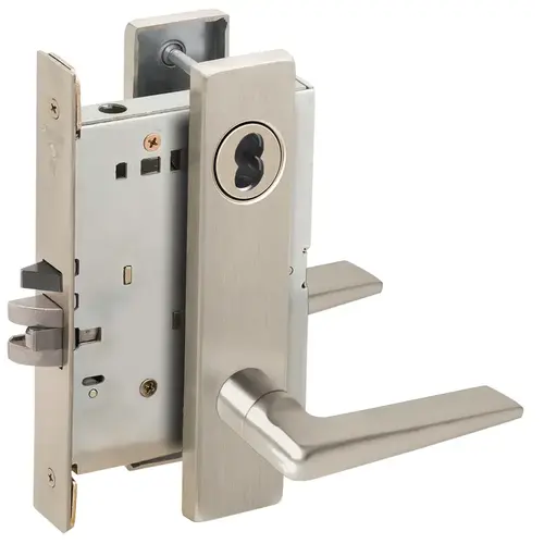 Lock Mortise Lock Satin Nickel Plated Clear Coated