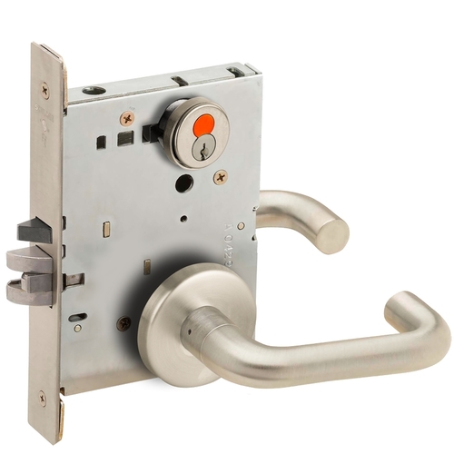 Mortise Lock Satin Nickel Plated Clear Coated