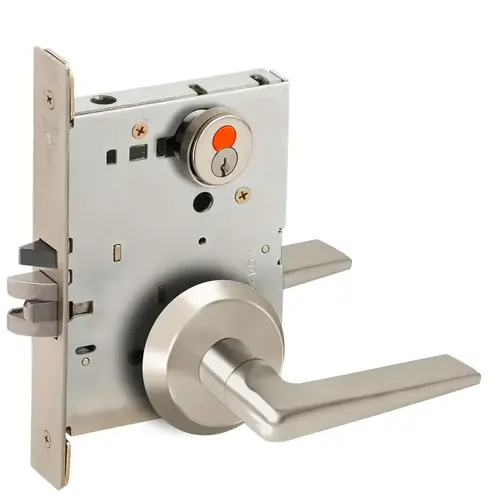 Mortise Lock Satin Nickel Plated Clear Coated