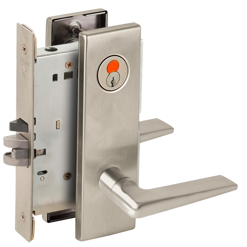 Mortise Lock Satin Nickel Plated Clear Coated