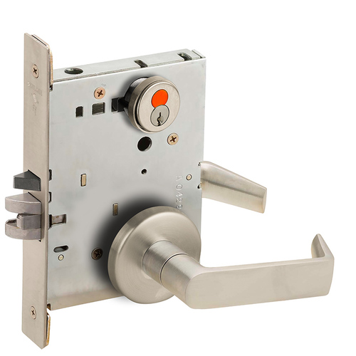 Mortise Lock Satin Nickel Plated Clear Coated