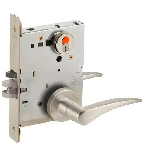 Mortise Lock Satin Nickel Plated Clear Coated