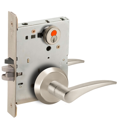 Mortise Lock Satin Nickel Plated Clear Coated