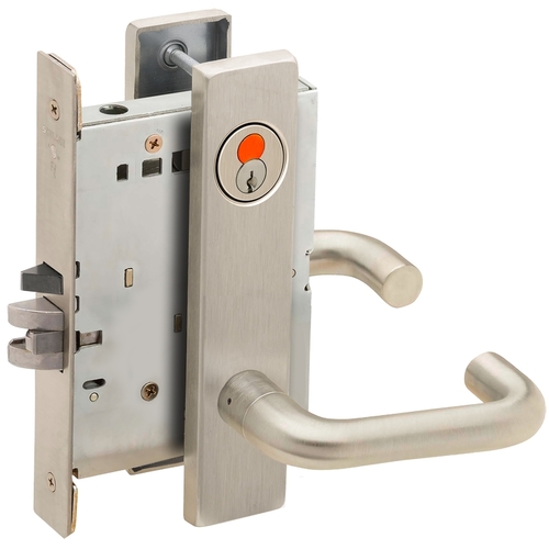 Mortise Lock Satin Nickel Plated Clear Coated