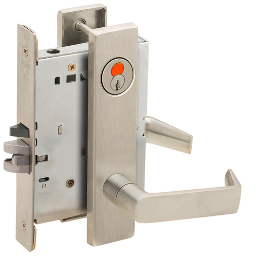 Mortise Lock Satin Nickel Plated Clear Coated