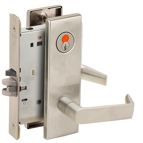 Mortise Lock Satin Nickel Plated Clear Coated