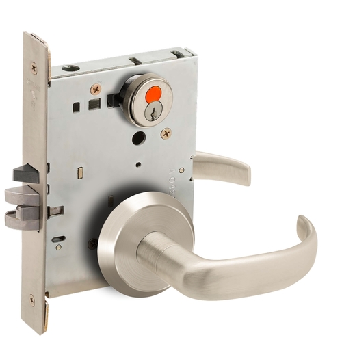 Mortise Lock Satin Nickel Plated Clear Coated