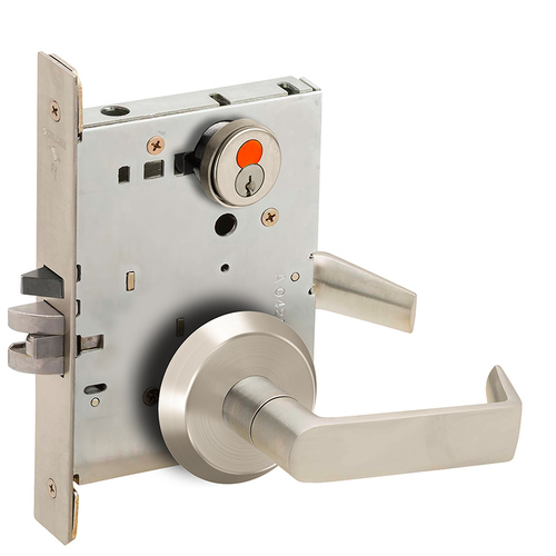 Mortise Lock Satin Nickel Plated Clear Coated