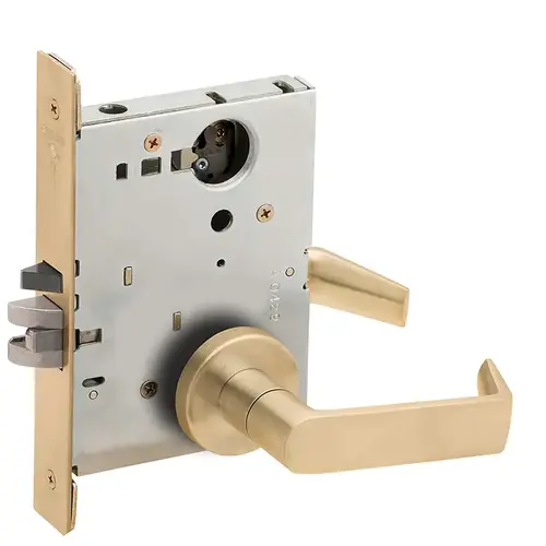 Institution Mortise Lock Less Cylinder with 06 Lever and A Rose Satin Brass Finish