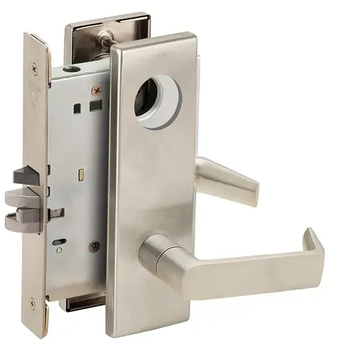 Mortise Lock Satin Nickel Plated Clear Coated