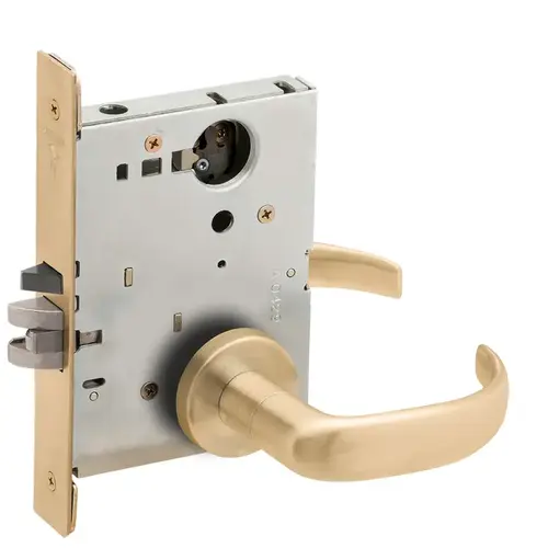 Institution Mortise Lock Less Cylinder with 17 Lever and A Rose Satin Brass Finish