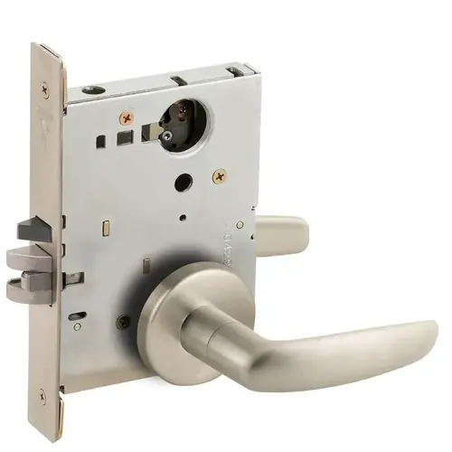 Mortise Lock Satin Nickel Plated Clear Coated