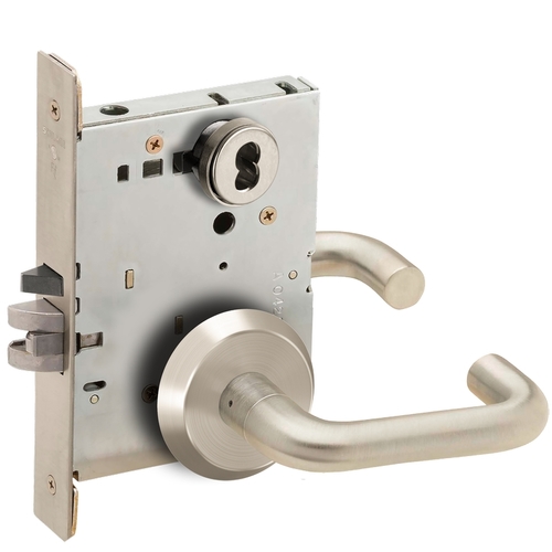 Mortise Lock Satin Nickel Plated Clear Coated