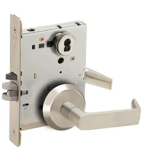 Mortise Lock Satin Nickel Plated Clear Coated