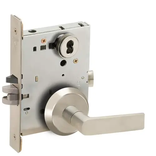 Mortise Lock Satin Nickel Plated Clear Coated