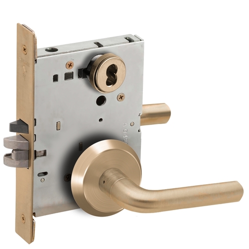 Mortise Lock Satin Brass Blackened Satin Relieved Clear Coated