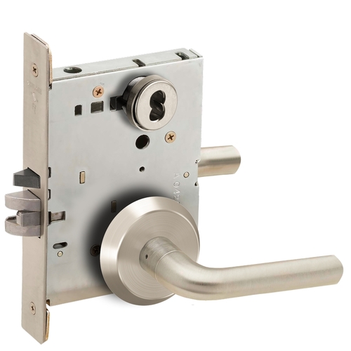 Mortise Lock Satin Nickel Plated Clear Coated