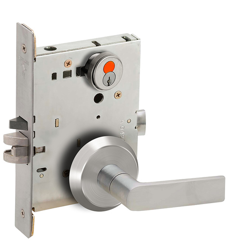 Mortise Lock Satin Stainless Steel Antimicrobial Coated