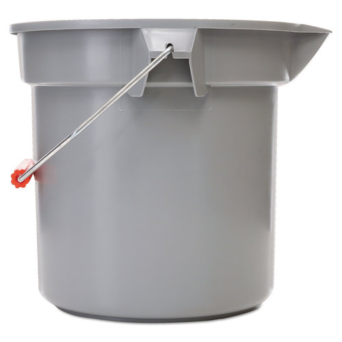 Rubbermaid RCP261400GY Roughneck 261400GRAY Bucket with Pour Spout, 14 qt Capacity, 12 in Dia, Polyethylene, Gray