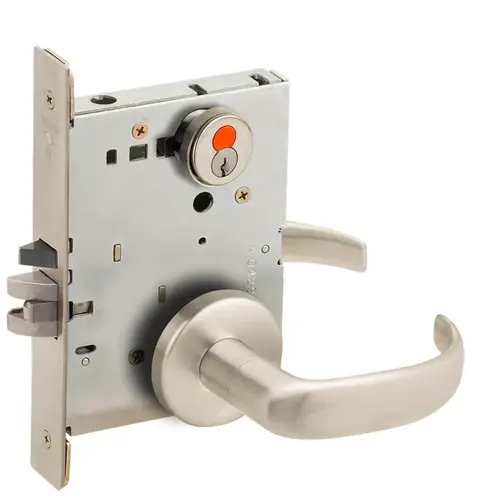 Mortise Lock Satin Nickel Plated Clear Coated