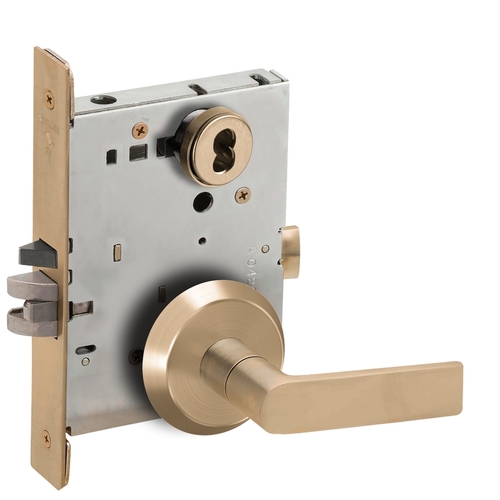 Mortise Lock Satin Brass Blackened Satin Relieved Clear Coated