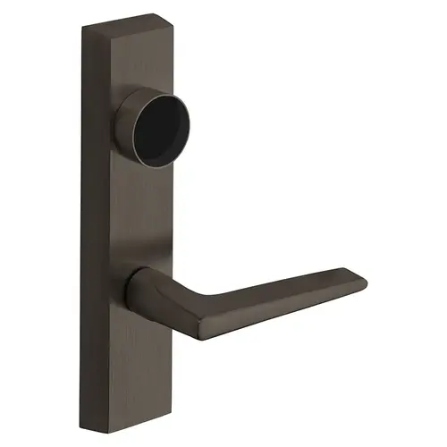 Grade 1 Exit Device Trim, Classroom Security Function, Key Outside Retracts Latch, Key Inside Unlocks/Locks Outside Trim, For Surface Vertical Rod and Mortise (8700, 8900 Series) Devices, Less Cylinder, F Lever, LHR, Dark Oxidized Bronze Dark Oxidized Bronze