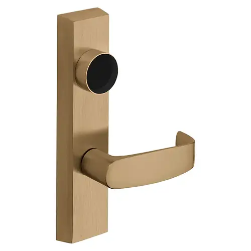 Grade 1 Exit Device Trim, Classroom Function, Freewheeling Trim, Key Outside Unlocks/Locks Trim, For Rim (8800) and NB8700 Series Devices, Less Cylinder, L Lever, LHR, Satin Bronze Clear Coated Satin Bronze Clear Coated