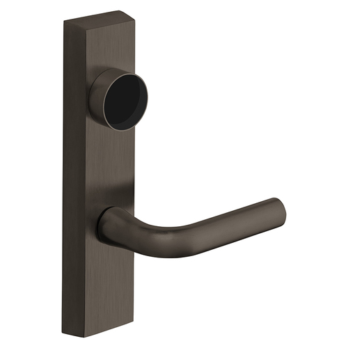 Grade 1 Electrified Exit Device Trim, Fail Secure, Power Off, Locks Lever, Key Retracts Latch, For Surface Vertical Rod and Mortise (8700, 8900 Series) Devices, Less Cylinder, W Lever, 12V, LHR, Dark Oxidized Satin Bronze Oil Rubbed Dark Oxidized Satin Bronze Oil Rubbed