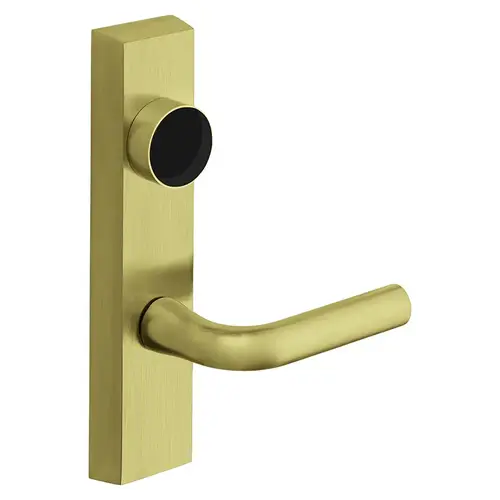 Grade 1 Exit Device Trim, Classroom Function, Key Outside Unlocks/Locks Trim, For Rim (8800) and NB8700 Series Devices, Less Cylinder, W Lever, RHR, Satin Brass Satin Brass