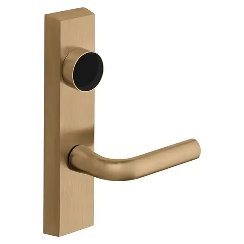 Grade 1 Exit Device Trim, Classroom Function, Freewheeling Trim, Key Outside Unlocks/Locks Trim, For Rim (8800) and NB8700 Series Devices, Less Cylinder, W Lever, RHR, Satin Bronze Clear Coated Satin Bronze Clear Coated