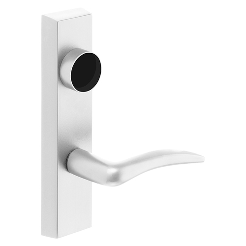 Grade 1 Electrified Exit Device Trim, Fail Secure, Power Off, Locks Lever, Key Retracts Latch, For Surface Vertical Rod and Mortise (8700, 8900 Series) Devices, Less Cylinder, A Lever, 24V, LHR, White Suede Powder Coat White Suede Powder Coat