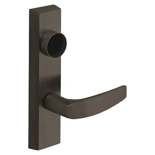 Grade 1 Exit Device Trim, Classroom Function, Key Outside Unlocks/Locks Trim, For Rim (8800) and NB8700 Series Devices, Less Cylinder, B Lever, LHR, Dark Oxidized Bronze Dark Oxidized Bronze