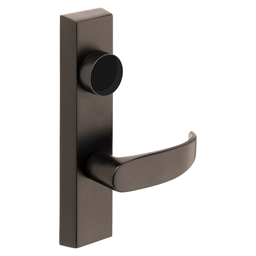 Grade 1 Electrified Exit Device Trim, Fail Secure, Power Off, Locks Lever, Key Retracts Latch, For Surface Vertical Rod and Mortise (8700, 8900 Series) Devices, Less Cylinder, P Lever, 24V, LHR, Oxidized Satin Bronze Relieved Clear Coated Oxidized Satin Bronze Relieved Clear Coated