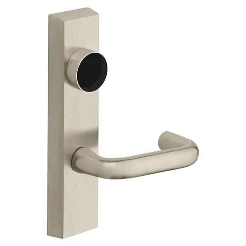 Grade 1 Exit Device Trim, Classroom Security Function, Key Outside Retracts Latch, Key Inside Unlocks/Locks Outside Trim, For Surface Vertical Rod and Mortise (8700, 8900 Series) Devices, Less Cylinder, J Lever, RHR, Satin Nickel Plated Clear Coated Satin Nickel Plated Clear Coated