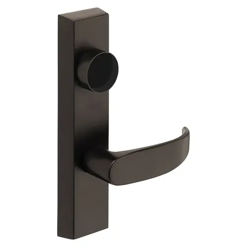 Grade 1 Electrified Exit Device Trim, Fail Secure, Power Off, Locks Lever, Key Retracts Latch, For Surface Vertical Rod and Mortise (8700, 8900 Series) Devices, Less Cylinder, P Lever, 24V, LHR, Dark Oxidized Statuary Bronze Clear Coated Dark Oxidized Statuary Bronze Clear Coated