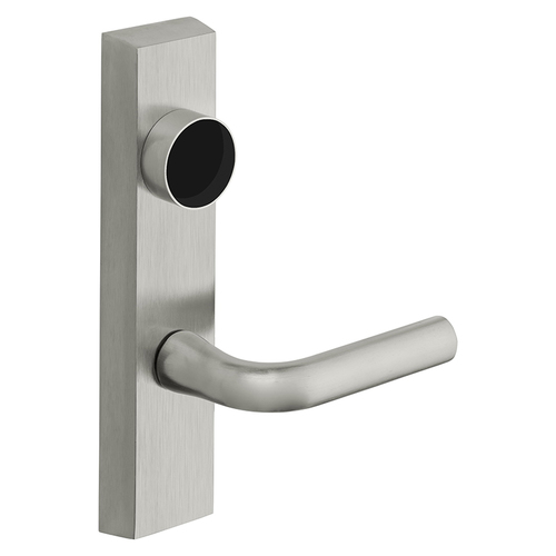 Grade 1 Exit Device Trim, Classroom Security Function, Key Outside Retracts Latch, Key Inside Unlocks/Locks Outside Trim, For Surface Vertical Rod and Mortise (8700, 8900 Series) Devices, Less Cylinder, W Lever, RHR, Satin Chrome Satin Chrome