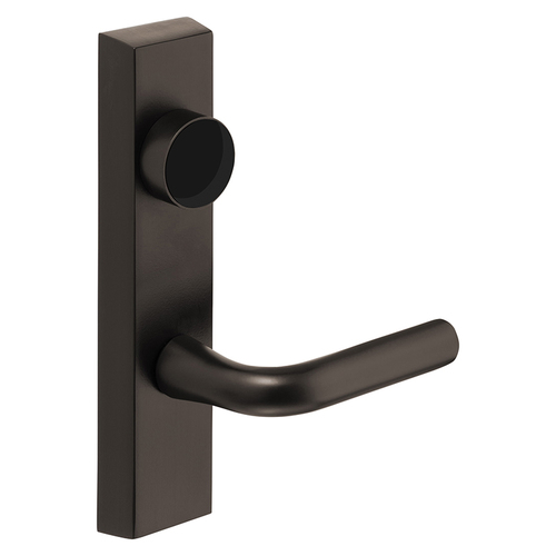 Grade 1 Electrified Exit Device Trim, Fail Secure, Power Off, Locks Lever, Key Retracts Latch, For Surface Vertical Rod and Mortise (8700, 8900 Series) Devices, Less Cylinder, W Lever, 12V, RHR, Dark Oxidized Statuary Bronze Clear Coated Dark Oxidized Statuary Bronze Clear Coated