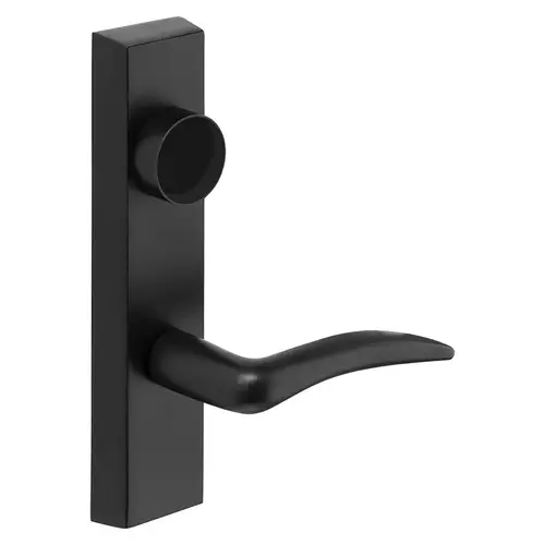 Grade 1 Exit Device Trim, Storeroom Function, Freewheeling Trim, Key Unlocks Trim, Trim Retracts Latch, Trim Relocks when Key is Removed, For Rim (8800) and NB8700 Series Devices, Less Cylinder, A Lever, RHR, Black Suede Powder Coat Black Suede Powder Coat