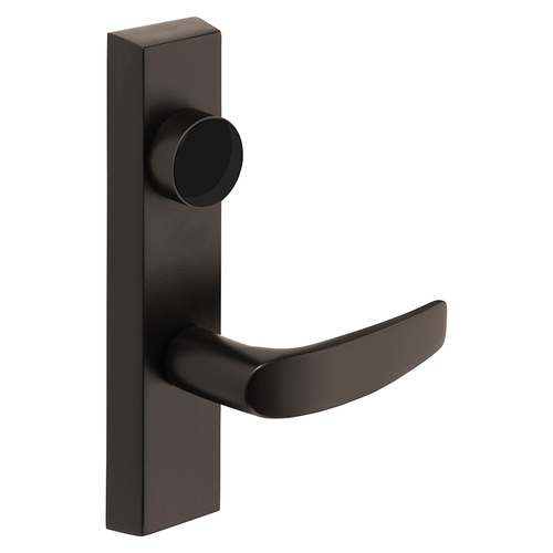 Grade 1 Electrified Exit Device Trim, Fail Secure, Power Off, Locks Lever, Key Retracts Latch, For Surface Vertical Rod and Mortise (8700, 8900 Series) Devices, Less Cylinder, B Lever, 24V, LHR, Dark Oxidized Statuary Bronze Clear Coated Dark Oxidized Statuary Bronze Clear Coated