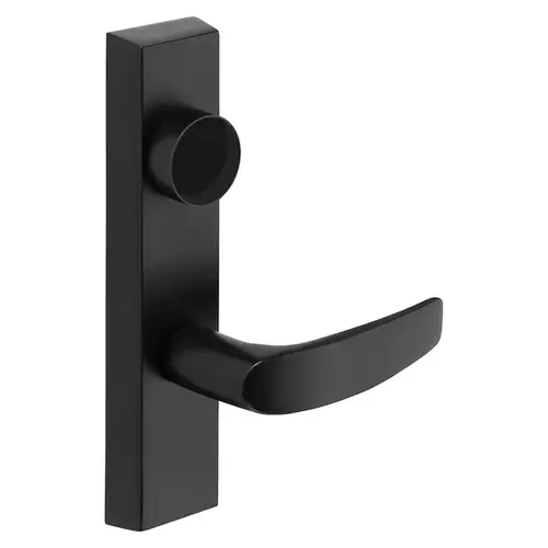 Grade 1 Electrified Exit Device Trim, Fail Secure, Power Off, Locks Lever, Key Retracts Latch, For Surface Vertical Rod and Mortise (8700, 8900 Series) Devices, Less Cylinder, B Lever, 12V, RHR, Black Suede Powder Coat Black Suede Powder Coat