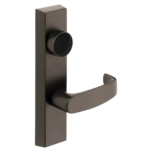 Grade 1 Exit Device Trim, Night Latch, Key Retracts Latch, For Rim and Mortise (8300, 8500, 8800, 8900, 9800, 9900 Series) Devices, Less Cylinder, L Lever, Oxidized Satin Bronze Relieved Clear Coated Finish, Left-Hand Reverse Oxidized Satin Bronze Relieved Clear Coated