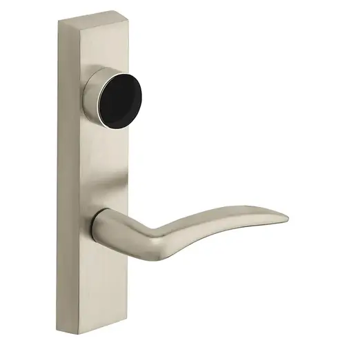 Grade 1 Exit Device Trim, Classroom Security Function, Key Outside Retracts Latch, Key Inside Unlocks/Locks Outside Trim, For Surface Vertical Rod and Mortise (8700, 8900 Series) Devices, Less Cylinder, A Lever, RHR, Satin Nickel Plated Clear Coated Satin Nickel Plated Clear Coated